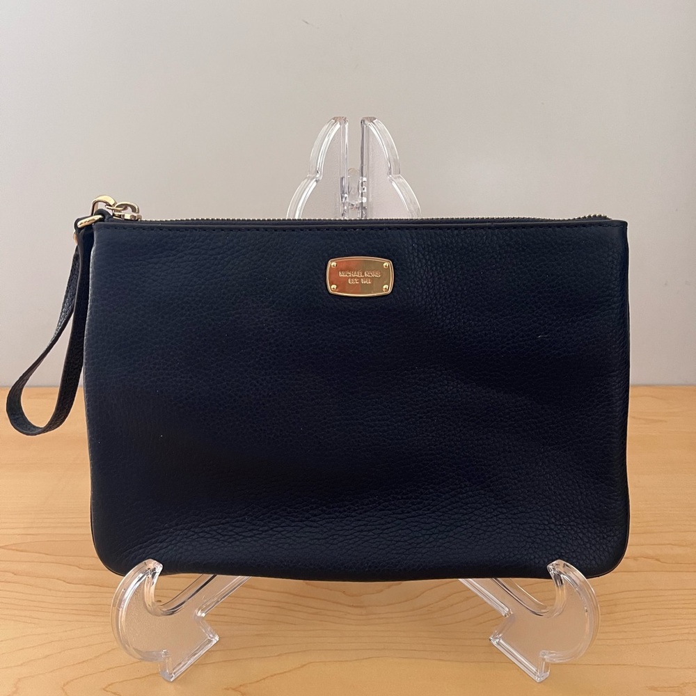 Michael Kors Navy Leather Wristlet